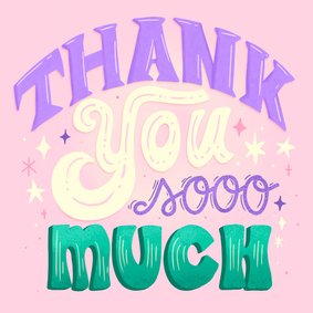 Typografische bedankkaart Thank You