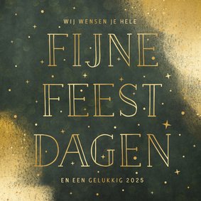 Typografische hippe kerstkaart met gouden verf en sterren