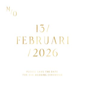 Typografische kaart minimalistische gouden datum