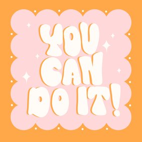 Typografische wenskaart you can do it