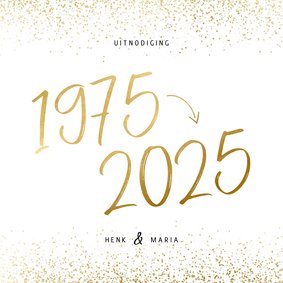 Uitnodiging 1975/2025 jubileum met confetti