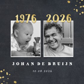 Uitnodiging 1976 met foto's en gouden spetters