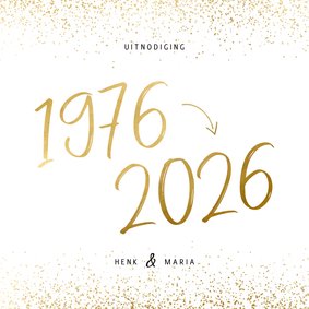 Uitnodiging 1976/2026 jubileum met confetti