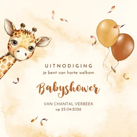 Uitnodiging babyshower giraf