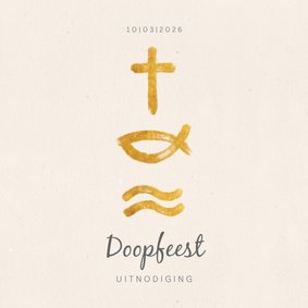 Uitnodiging christelijke symbolen voor doopfeest 