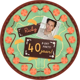  Uitnodiging cirkel kaart taart verjaardagsfeest foto