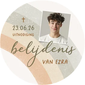 Uitnodiging cirkelvorm regenboog christelijk belijdenis