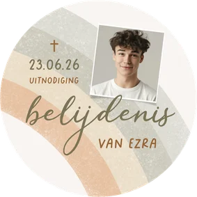 Uitnodiging cirkelvorm regenboog christelijk belijdenis