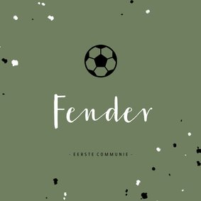 Uitnodiging communie voetbal met spetters