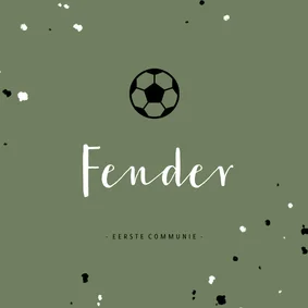 Uitnodiging communie voetbal met spetters