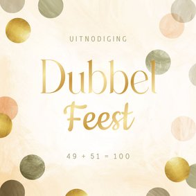 Uitnodiging dubbel feest met confetti aanpasbaar