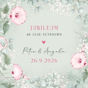 Uitnodiging eucalyptus, klokwinde en gipskruid