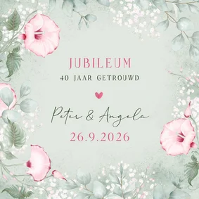 Uitnodiging eucalyptus, klokwinde en gipskruid