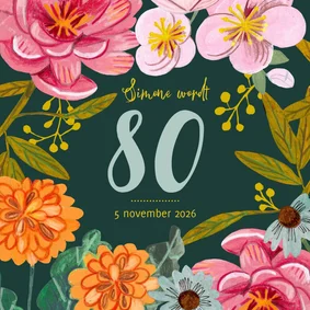 Uitnodiging feest botanische bloemen pracht