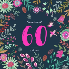 Uitnodiging Feestje Bloemen Botanisch 60