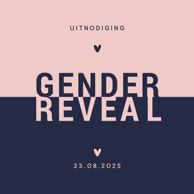 Uitnodiging gender reveal modern typografisch