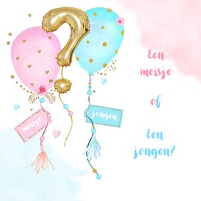 Uitnodiging gender reveal party balonnen