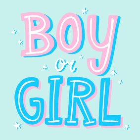 Uitnodiging gender reveal party tekst roze blauw