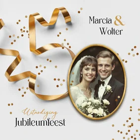 Uitnodiging gouden huwelijk jubileum feest 50 foto trouwdag