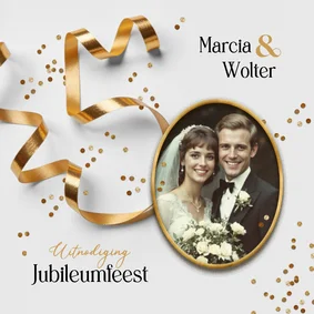 Uitnodiging gouden huwelijk jubileum feest 50 foto trouwdag