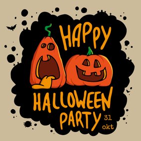 Uitnodiging Halloween Party gekke pompoenen