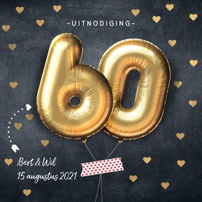 Uitnodiging huwelijksjubileum 60 jaar ballon