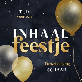 Uitnodiging inhaalfeestje met ballonnen