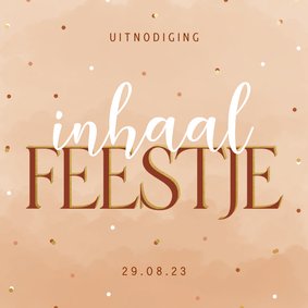 Uitnodiging inhaalfeestje met confetti