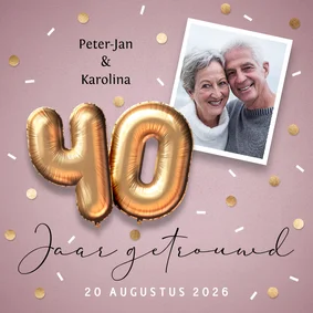 Uitnodiging jubileum 40 jaar ballonnen