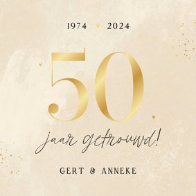 Uitnodiging jubileum 50 jaar getrouwd steenlook goud