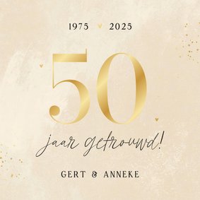 Uitnodiging jubileum 50 jaar getrouwd steenlook goud