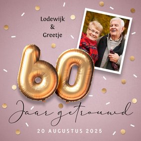 Uitnodiging jubileum 60 jaar ballonnen