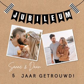 Uitnodiging jubileum foto kraftlook 5 jaar getrouwd