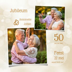 Uitnodiging jubileum klassiek collage foto's