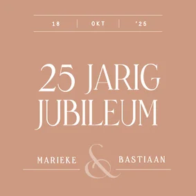 Uitnodiging jubileum typografisch klassiek terra
