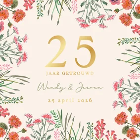 Uitnodiging jubileum veldbloemen