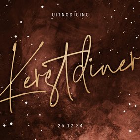 Uitnodiging kerstdiner stijlvol roestkleur