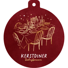 Uitnodiging kerstdiner zakelijk doodle goud stijlvol