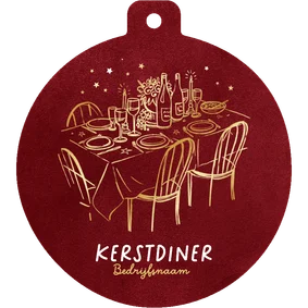 Uitnodiging kerstdiner zakelijk doodle goud stijlvol