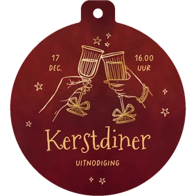 Uitnodiging kerstdiner zakelijk kerstbal champagne proost