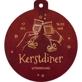 Uitnodiging kerstdiner zakelijk kerstbal champagne proost