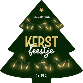 Uitnodiging kerstfeest zakelijk kerstboom lampjes feestje