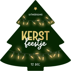 Uitnodiging kerstfeest zakelijk kerstboom lampjes feestje