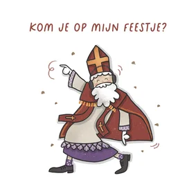 Uitnodiging 'Kom je ook op het feestje van Sinterklaas?'