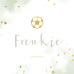 Uitnodiging lentefeest gouden voetbal met waterverf