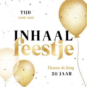 Uitnodiging met ballonnen inhaalfeestje