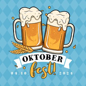 Uitnodiging oktoberfest bier illustratie confetti