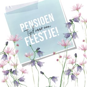 Uitnodiging pensioen met veldbloemen