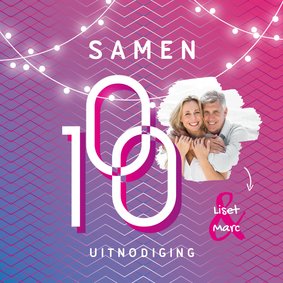 Uitnodiging samen 100 hip feest grafisch modern foto