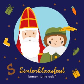 Uitnodiging sinterklaasfeest met sint en piet